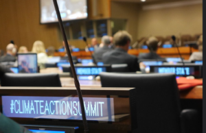 photo of general assemby hall, frame with #climateactionsummit