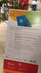 Photo: Programm der Vorlesungsreihe zu Hans Jonas am Deutschen Institut für Entwicklungspolitik (DIE)