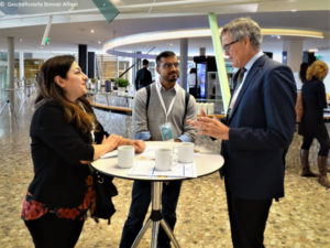 Photo: Mahsa Motlagh and Shivam Gupta, discussing at a table