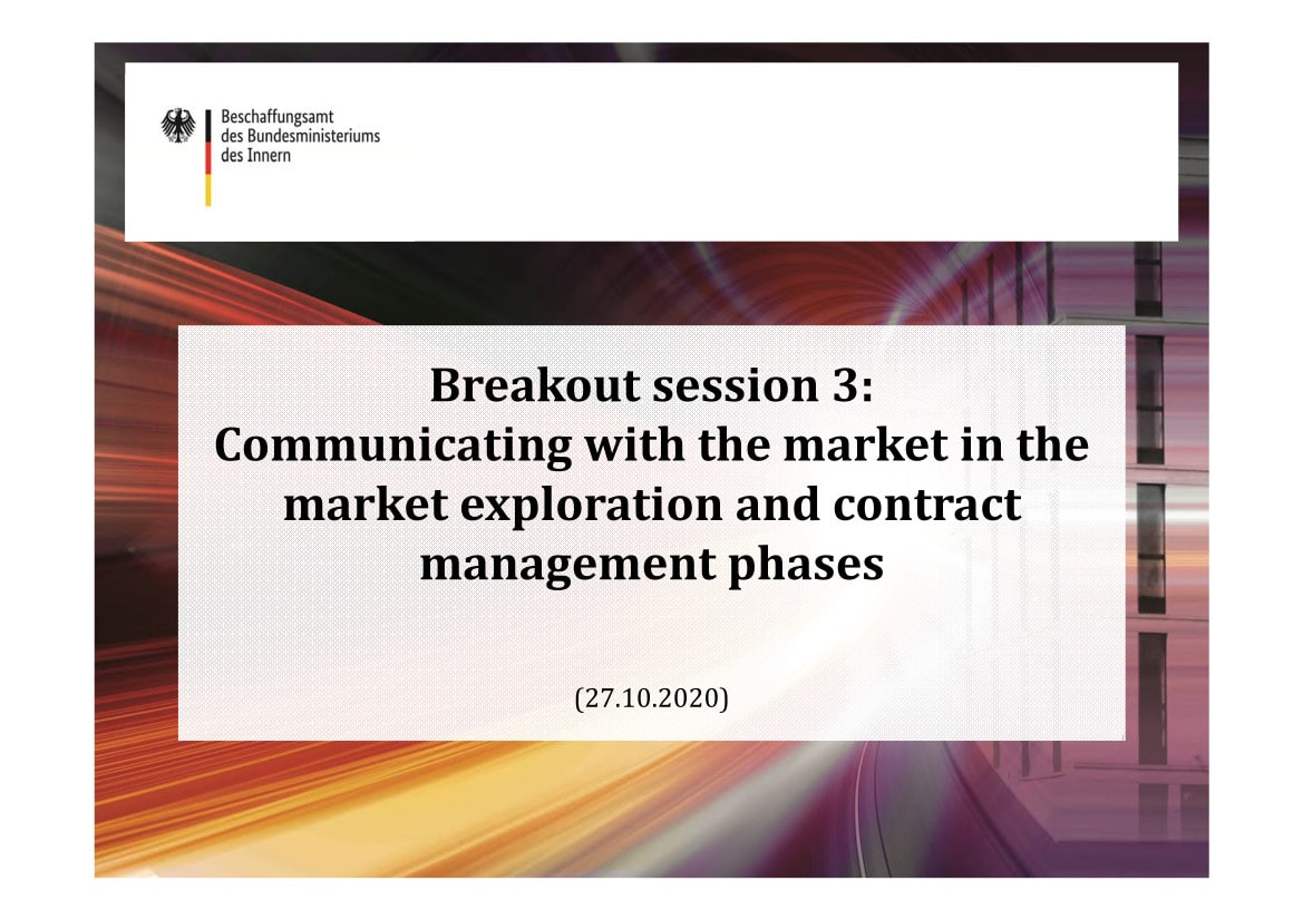 Presentation: Market exploration to promote sustainability outcomes - Christian Gusbeth, Referat ZIB11, Procurement Office of the Federal Ministry of the Interior