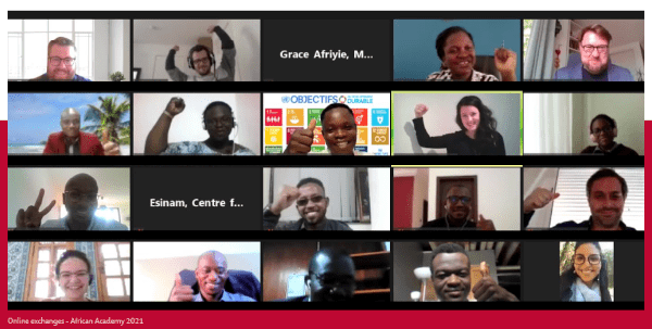 Image: Members of the BMZ African-german Leadership Academy having an Online Meeting