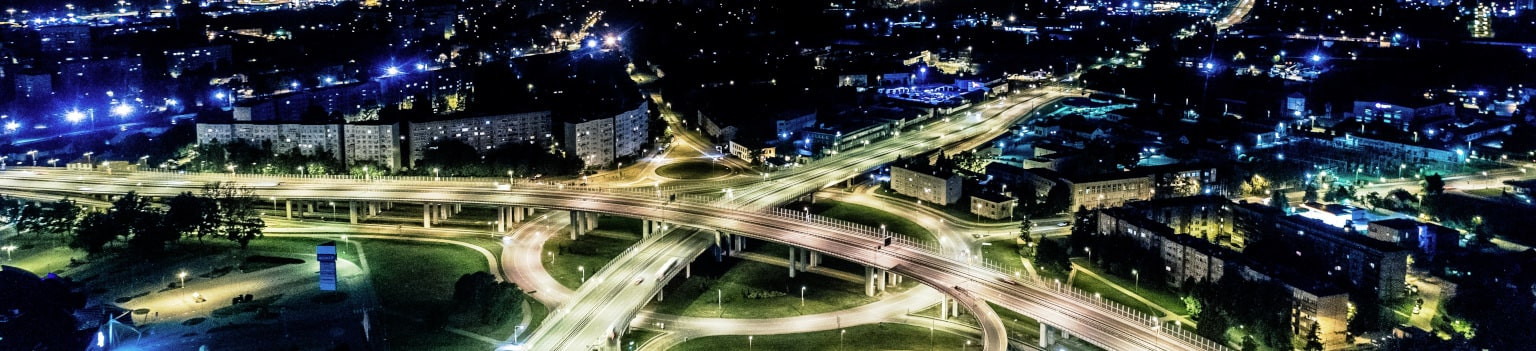 Photo: Highways in Riga by night