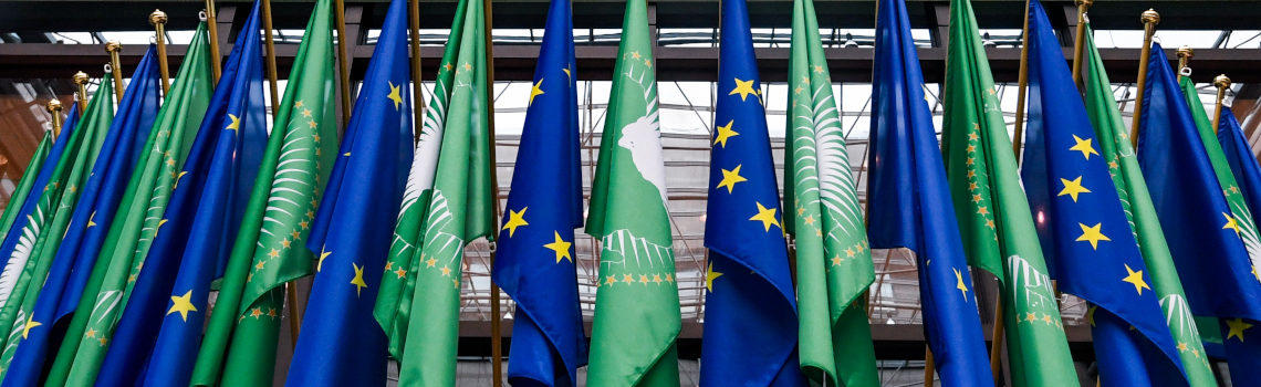 Photo: Flags of the African Union and the European Union next to each other
