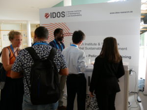 Photo: The IDOS information stand at the Global Media Forum (GMF) of Deutsche Welle.