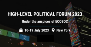 Photo: Event datas of the side-event at the HLPF (High Level Political Forum) 2023 in New York. 10-19 July 2023