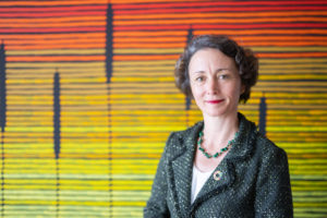 Photo: Anna-Katharina Hornidge in front of a painting