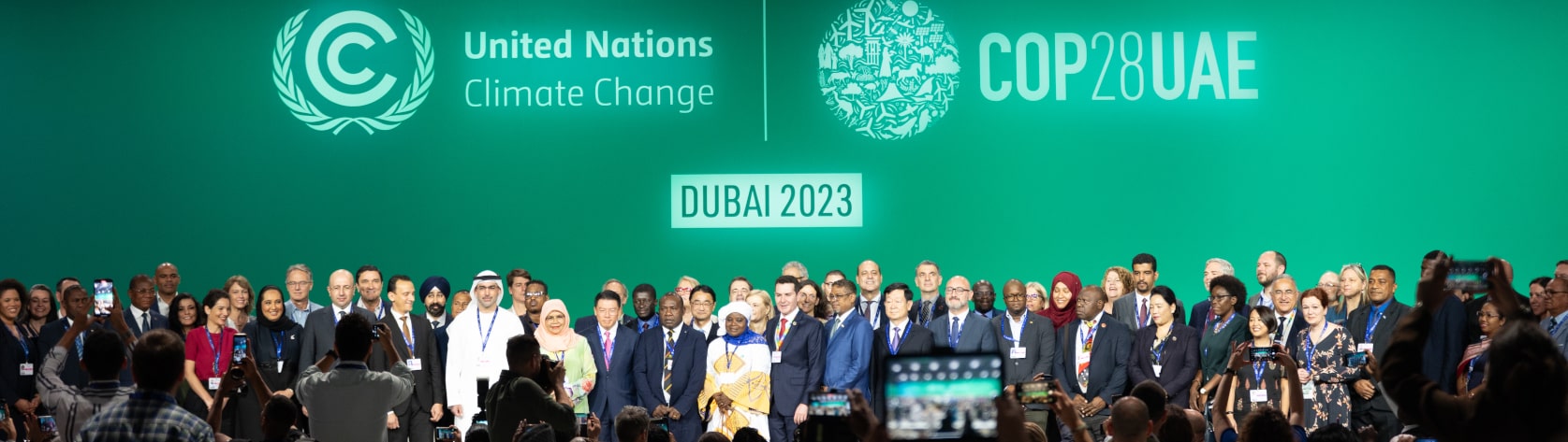 Photo: Group Photo on the stage of the Climate Change Conference of the Parties 2023 (COP28) in Dubai