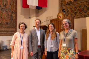 Groupphoto: Prof. Anna-Katharina Hornidge, Prof.Frank Biermann, Alexia Faus Onbargi and Prof. Ines Dombrowsky following the GLOBALGOALS2024 Conference opening plenary.