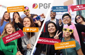 Members of former PGP and MGG Courses posing excited for the camera