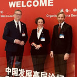 Anna-Katharina Honridge with 2 colleagues at the China Development Forum