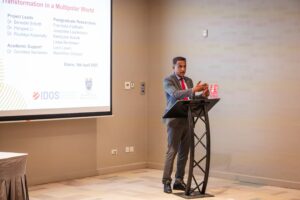 Dr. Avinash Ramtohul giving a presentation to the Research Team