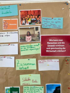 Stellwand mit Ideen der Schülerinnen am Girls' Day des IDOS