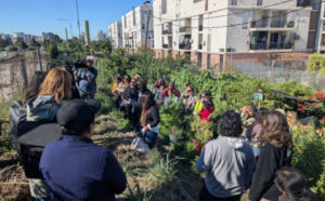 Photo: TUC project team members and residents visit a newly created garden in Barrio 20, Buenos Aires. 