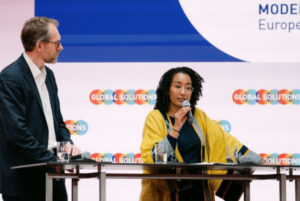 Photo: Axel Berger and Fati N’Zi-Hassane at the Global Solutions Summit.
