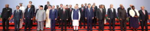 Group photo of participants at a BRICS Summit.