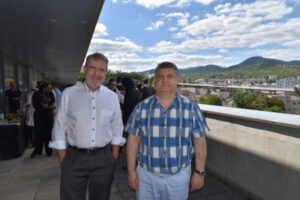Die Projektleiter Christian von Haldenwang und Jean-François Brun (CERDI)